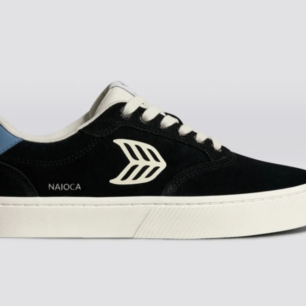 NIB NAIOCA Black Suede/Blue & Ivory Womens Size 9.5 Mens Size 8 - Picture 4 of 5